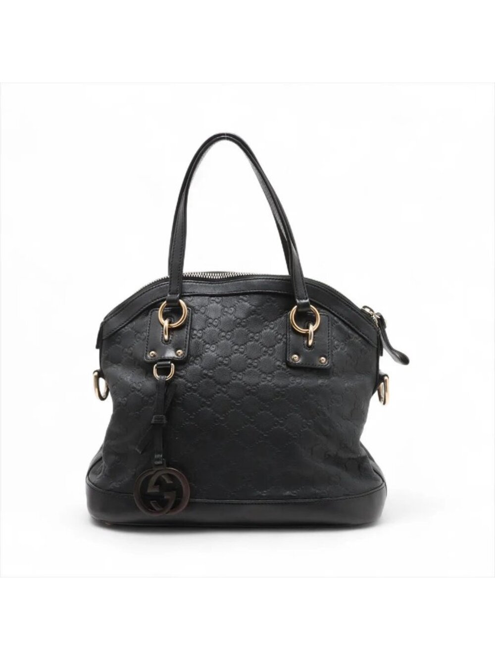 Gucci Guccissima Leather Handbag Tote Black
